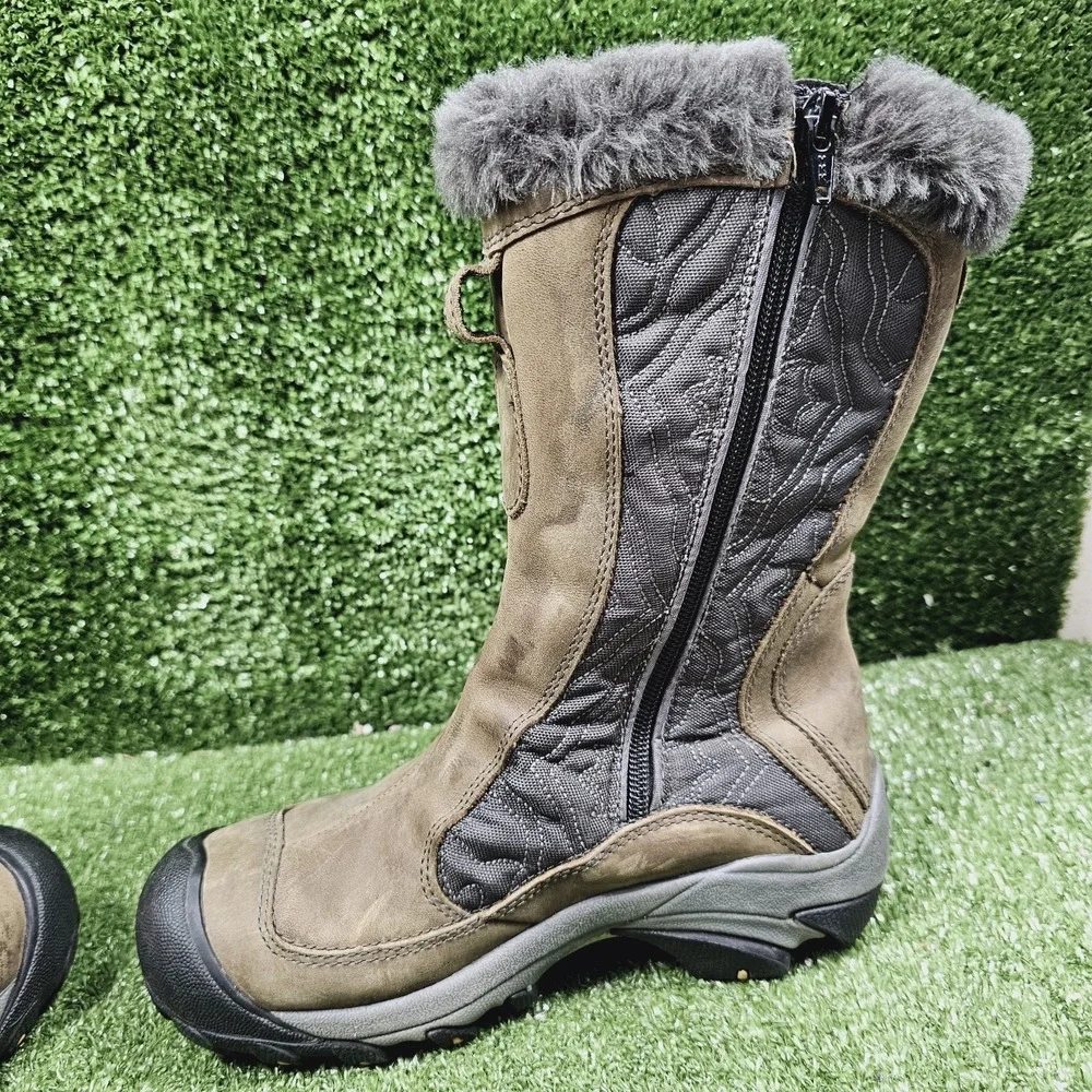 Keen Betty II Green Leather Winter‎ Waterproof Warm Insulated Boots Womens 6.5